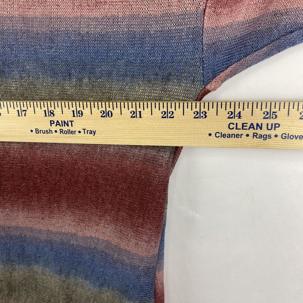 Women’s Striped Long Sleeve Sweater Low Back Detail Size M - Picture 10 of 11